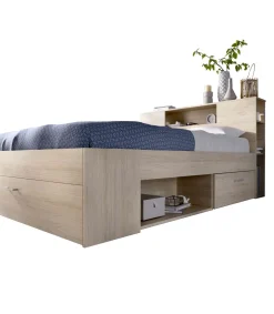 Cama compacta matrimonio Pozo Alcón en natural, 95cm(alto) 147cm(ancho) 219cm(largo)