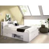 Cama compacta matrimonio Pozo Alcón en blanco, 95cm(alto) 147cm(ancho) 219cm(largo)