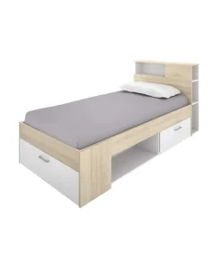 Cama compacta Pozo Alcón de 90 cm en natural/blanco 95 cm(alto)99cm(ancho)218 cm(largo)