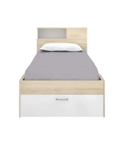 Cama compacta Pozo Alcón de 90 cm en natural/blanco 95 cm(alto)99cm(ancho)218 cm(largo)