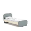 Cama juvenil DYLAN acabado verde kaki/cera blanca, 45/90cm(alto) 195.4cm(ancho) 106.5cm(fondo)