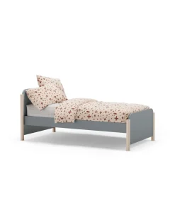 Cama juvenil Emma acabado verde kaki/cera blanca, 70cm(alto) 199cm(ancho) 107.2cm(fondo)