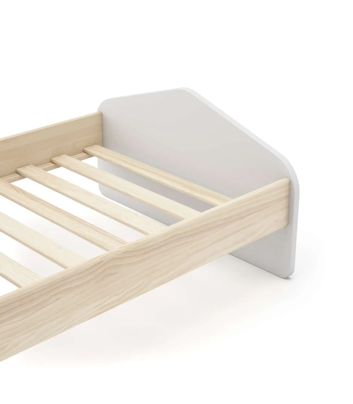 Cama juvenil Estela acabado blanco/cera blanca, 90cm(alto) 100cm(ancho) 195.4cm(fondo)