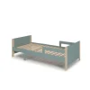 Cama juvenil extensible Amir acabado verde petroleo/cera blanca, 60cm(alto) 98.2m(ancho) 144.2/194.2cm(fondo)