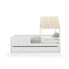 Cama juvenil modelo Nuria con cajón acabado blanco/cera blanca, 151.8cm(alto) 114.1cm(ancho) 201.2cm(fondo)