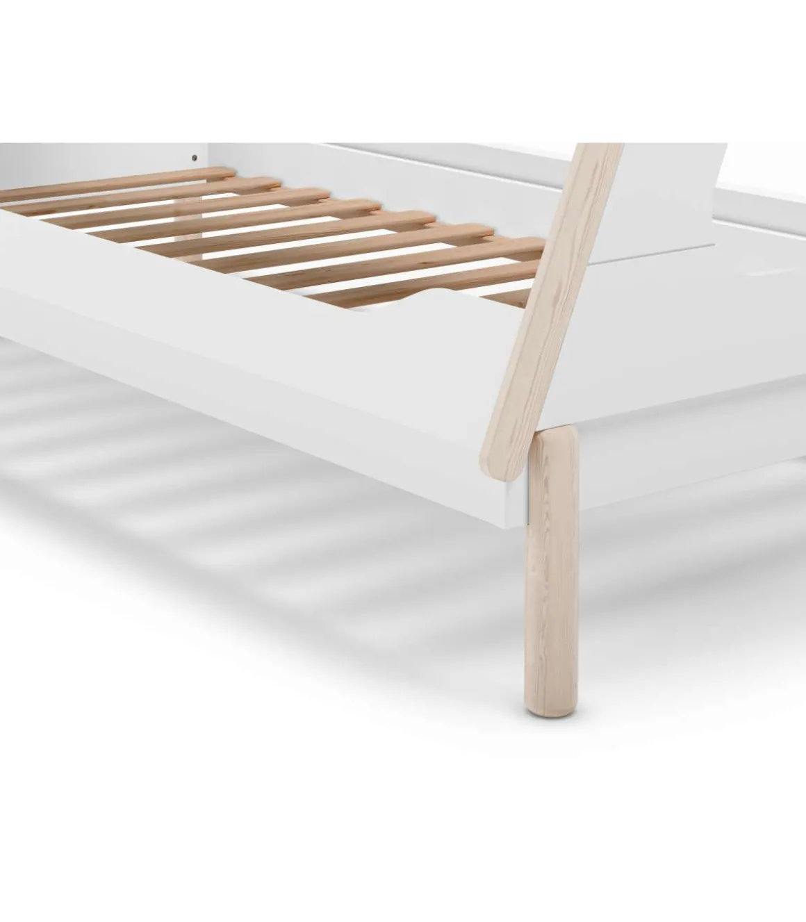 Cama juvenil modelo Tadeo acabado blanco/cera blanca, 165cm(alto) 104cm(ancho) 210cm(fondo)