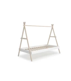 Cama juvenil modelo Teresa acabado cera blanca/blanco, 160cm(alto) 104.5cm(ancho) 209.4cm(fondo)