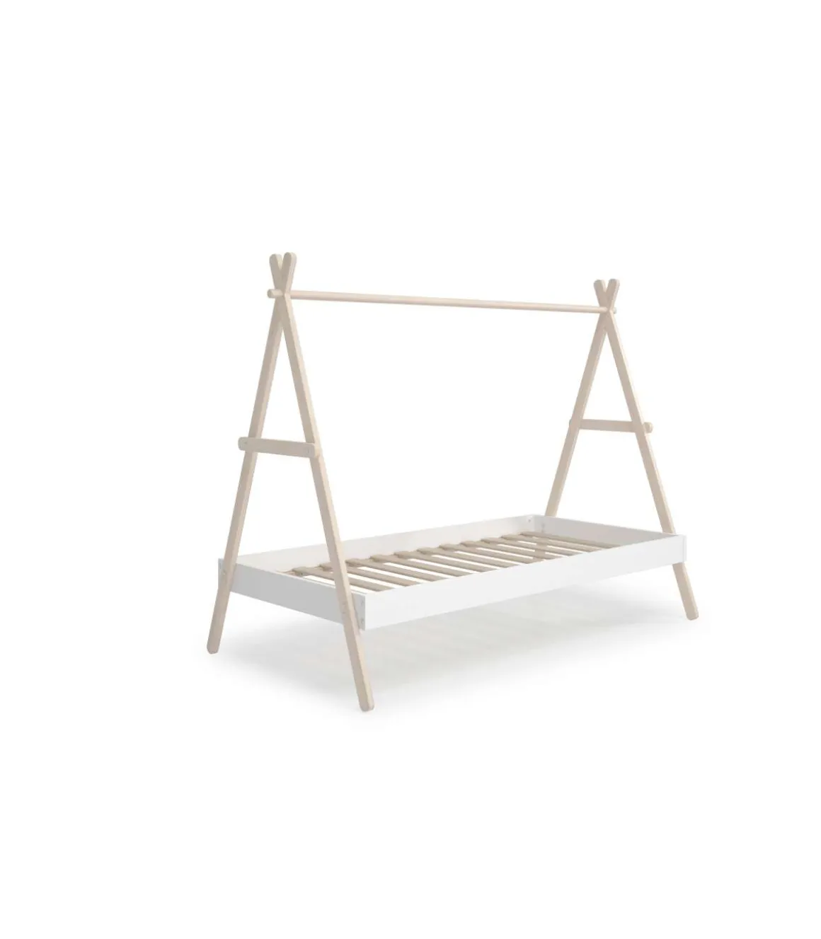 Cama juvenil modelo Teresa acabado cera blanca/blanco, 160cm(alto) 104.5cm(ancho) 209.4cm(fondo)