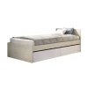Cama juvenil Sam de 90 cm con cajones en natural/blanco, 68cm(alto) 96cm(ancho) 195cm(largo)