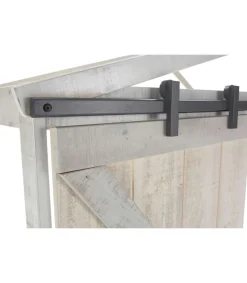 Cama juvenil tipo cabaña con cajón modelo Tara acabado blanco con tonos grises, 208.6cm(largo) 105cm(ancho) 183.5cm(alto).