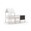 Cama juvenil tipo cabaña modelo Mario con pizarra acabado blanco/cera blanca, 150cm(alto) 110cm(ancho) 202cm(fondo)