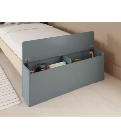 Cama juvenil tipo cabaña modelo ERIC acabado verde kaki/cera, 216.5cm(largo) 128.5cm(ancho) 153cm(alto).