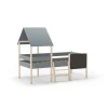 Cama juvenil tipo cabaña modelo Mario con pizarra acabado verde kaki/cera blanca, 150cm(alto) 110cm(ancho) 202cm(fondo)