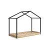 Cama juvenil tipo cabaña Moira acabado roble y gris antracita Medidas: (Largo 216.5 x ancho 102 x alto 163.7 cm)