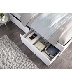 Cama matrimonio con 4 cajones Rocio acabado blanco, 100cm(alto) 148cm(ancho) 195.5cm(largo)