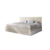 Cama matrimonio Tamara con 4 cajones en natural/blanco, 38.5cm(alto) 156cm(ancho) 195cm(largo)