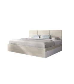 Cama matrimonio Tamara con 4 cajones en natural/blanco, 38.5cm(alto) 156cm(ancho) 195cm(largo)
