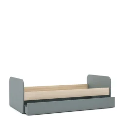 Cama nido juvenil DYLAN acabado verde kaki/cera blanca, 65cm(alto) 205cm(ancho) 102cm(fondo)