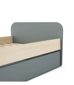 Cama nido juvenil DYLAN acabado verde kaki/cera blanca, 65cm(alto) 205cm(ancho) 102cm(fondo)