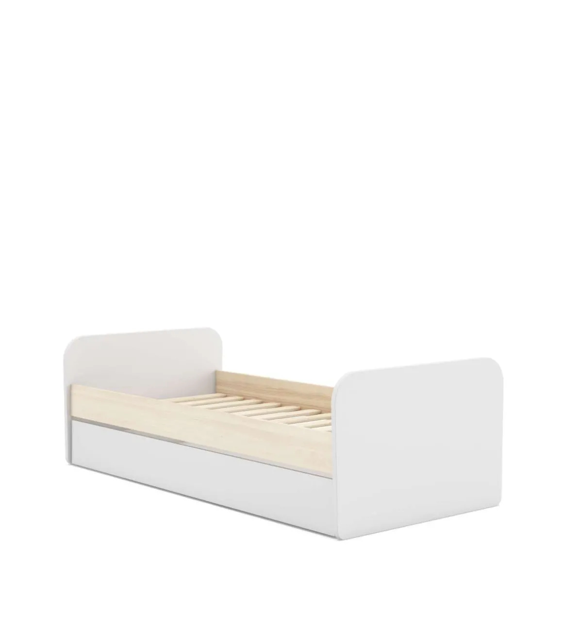 Cama nido juvenil DYLAN acabado blanco/cera blanca, 65cm(alto) 205cm(ancho) 102cm(fondo)