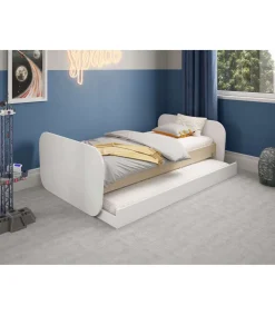 Cama nido juvenil DYLAN acabado blanco/cera blanca, 65cm(alto) 205cm(ancho) 102cm(fondo)