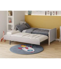 Cama nido juvenil Emma acabado crema/cera blanca, 68cm(alto) 198.5cm(ancho) 105cm(fondo)