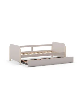 Cama nido juvenil Emma acabado crema/cera blanca, 68cm(alto) 198.5cm(ancho) 105cm(fondo)