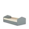 Cama nido juvenil Estela acabado verde kaki/cera blanca, 65cm(alto) 100cm(ancho) 205.4cm(fondo)