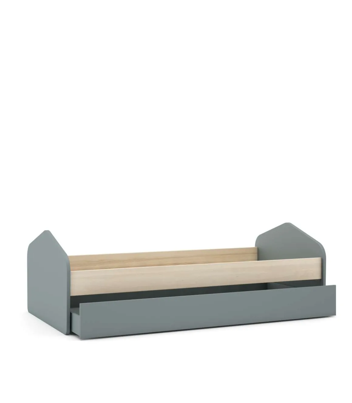 Cama nido juvenil Estela acabado verde kaki/cera blanca, 65cm(alto) 100cm(ancho) 205.4cm(fondo)