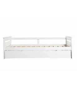 Cama nido modelo Amor para dormitorio juvenil acabado en tonos grises-blanco, 105 cm (Ancho) 198cm (Fondo) 62 cm (Alto