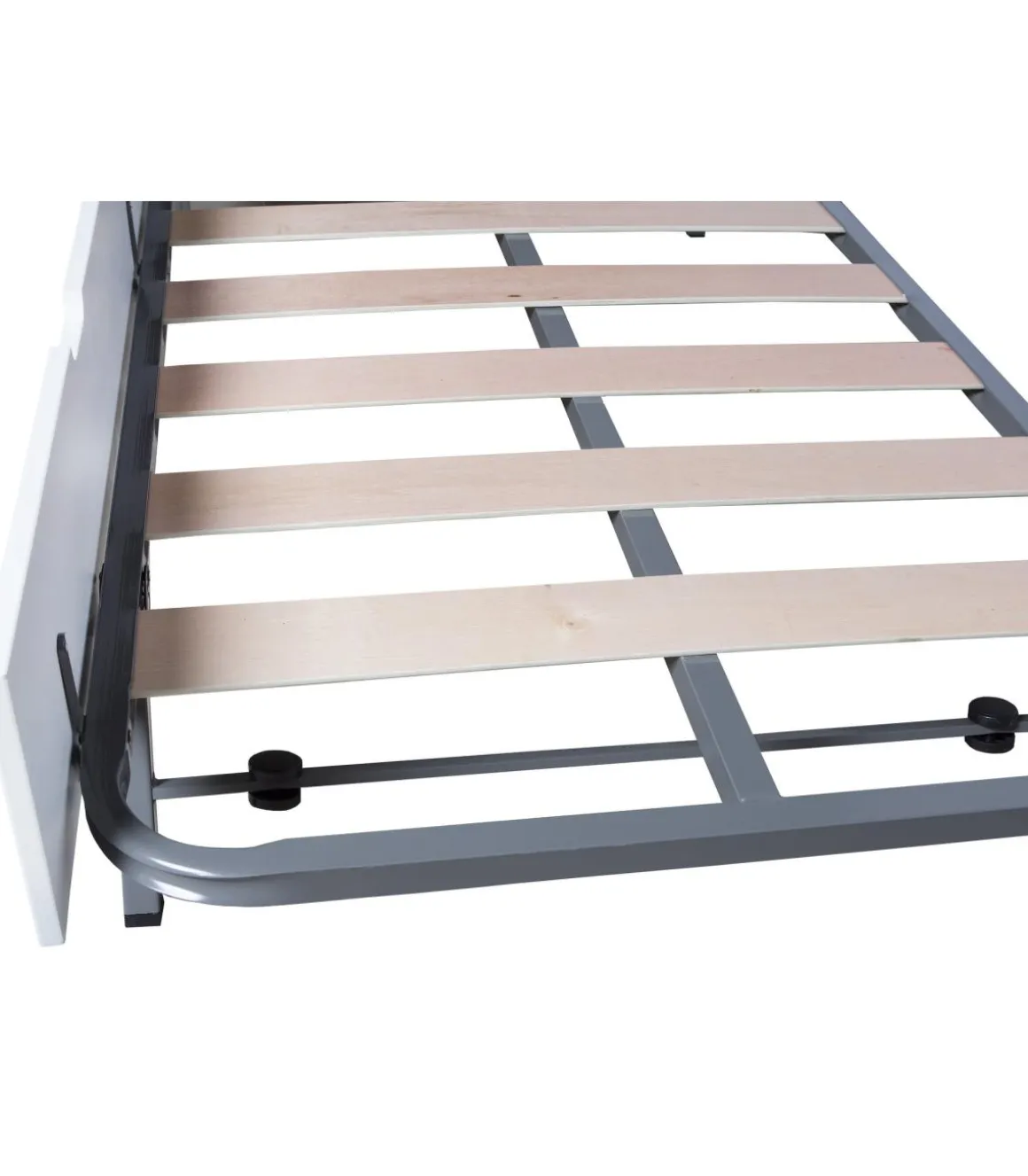 Cama nido modelo Amor para dormitorio juvenil acabado en tonos grises-blanco, 105 cm (Ancho) 198cm (Fondo) 62 cm (Alto