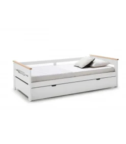 Cama nido para colchones 90 Eva acabado blanco/natural Largo: 199 cm Ancho: 105 cm Alto: 62 cm