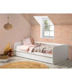 Cama nido Romina para colchones de 90 acabado blanco Largo: 105 cm Ancho: 195.2 cm Alto: 60 cm