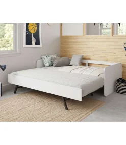 Cama nido Romina para colchones de 90 acabado blanco Largo: 105 cm Ancho: 195.2 cm Alto: 60 cm