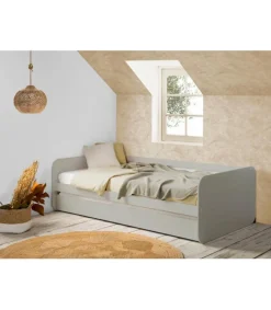 Cama nido Romina para colchones de 90 acabado gris Largo: 105 cm Ancho: 195.2 cm Alto: 60 cm