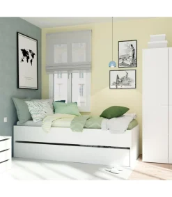 Cama nido Tibet acabado blanco, 54 cm(alto)202 cm(largo)97 cm(ancho)
