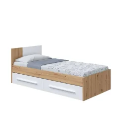 Cama Nuria con dos cajones 90 cm para dormitorio juvenil 77 cm(alto) 92 cm(ancho) 196 cm(largo)