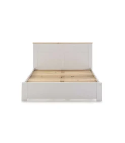 Cama para dormitorio matrimonio Anika acabado blanco. Para colchón 140x190 cm.