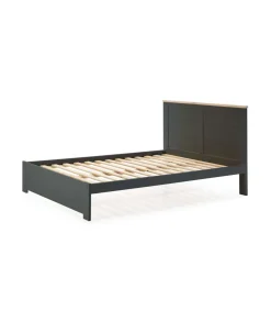 Cama para dormitorio matrimonio Anika acabado gris antracita. Para colchón 160x200 cm.