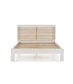 Cama para dormitorio matrimonio Xana acabado blanco. Para colchón 140x190 cm.