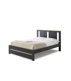 Cama para matrimonio modelo Elara con somier acabado gris antracita. Para colchón de 140x190 cm