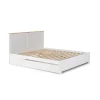 Cama para matrimonio modelo Gala con cajón y somier acabado blanco, para colchón 135/140x190 cm .