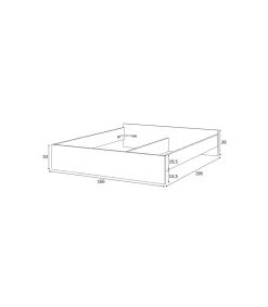 Cama Tempo para colchon de 160x190. 39 cm (alto), 166 cm (ancho), 196 cm(largo)