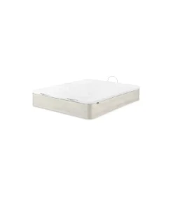 Canape abatible Global de Sonpura madera acabado blanco artico tapa tapizada de 160x200..