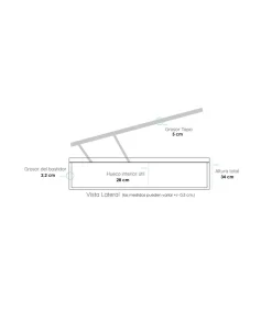 Canape abatible Global de Sonpura madera roble cambrian tapa tapizada de 80x190.