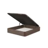 Canape abatible Global de Sonpura madera wengue tapa tapizada de 90x190.