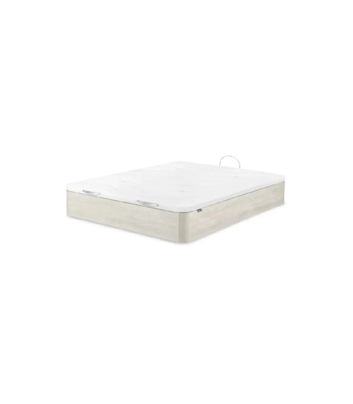 Canape abatible Global de Sonpura madera acabado blanco artico tapa tapizada de 135x190..