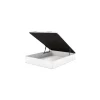 Canape abatible Line de Sonpura madera acabado blanco tapa tapizada de 135x190cm..