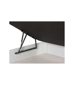 Canape abatible Line de Sonpura madera acabado blanco tapa tapizada de 160x190cm..
