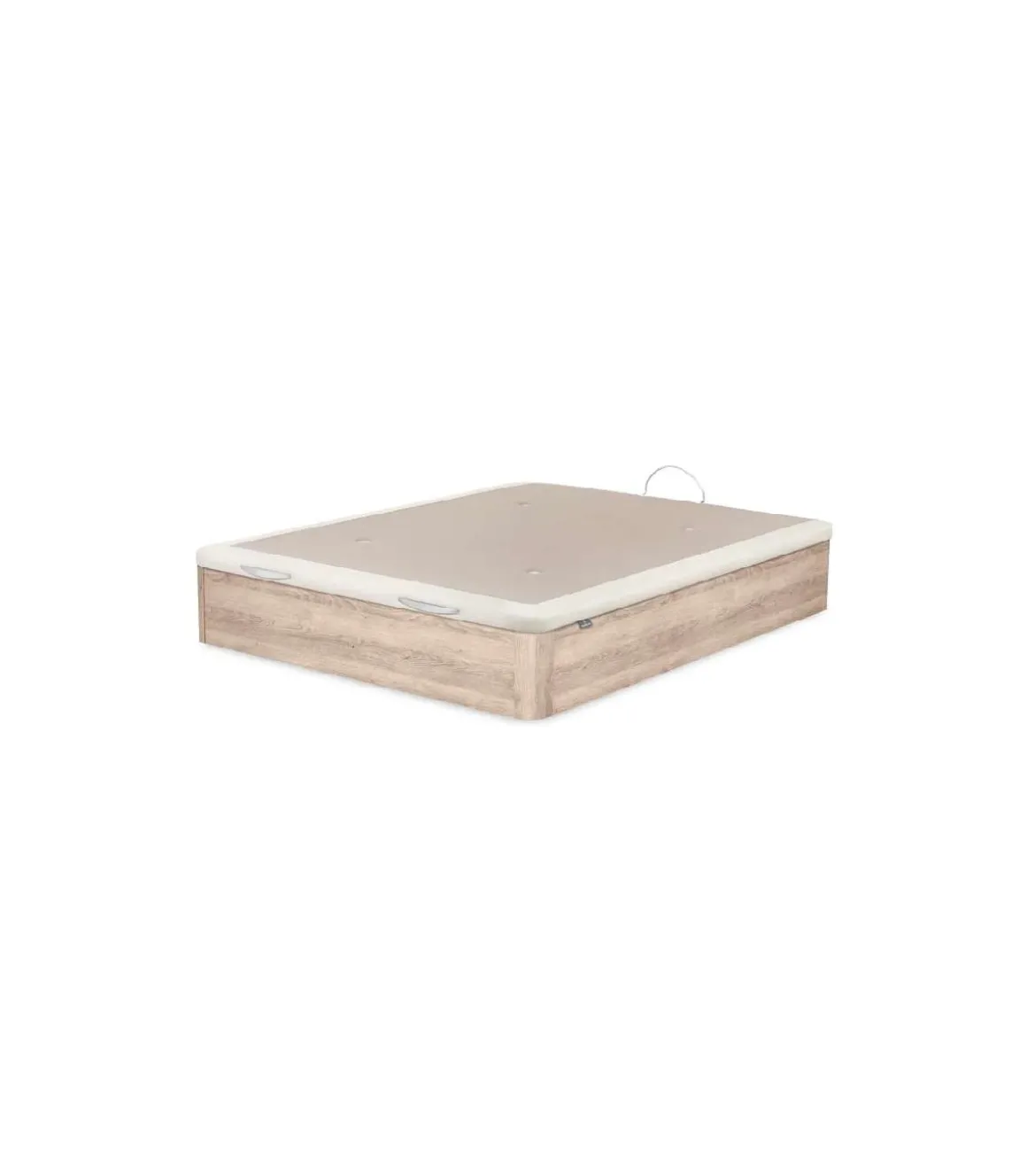 Canape abatible Line de Sonpura madera acabado roble cambrian tapa tapizada de 90x190.